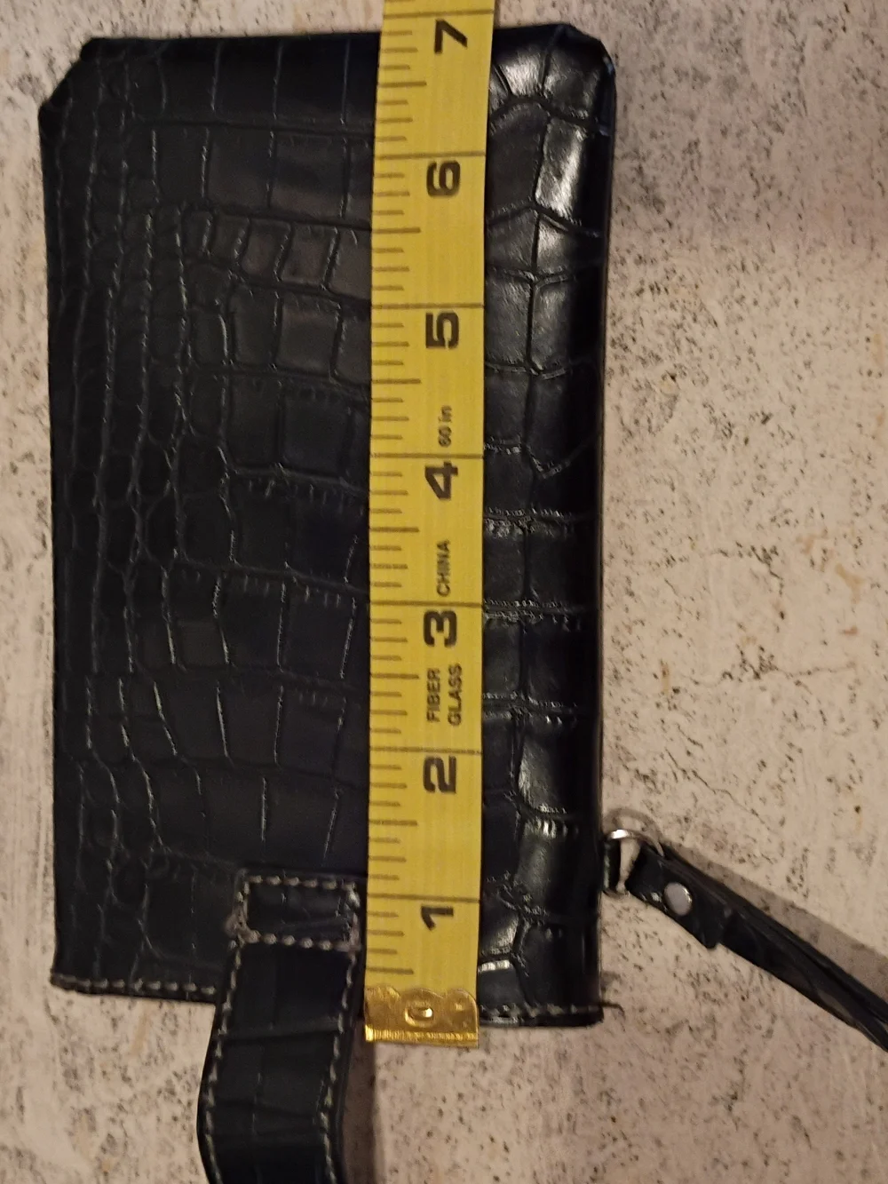 Chaps Black Croc-Embossed Tote with Matching Wristlet